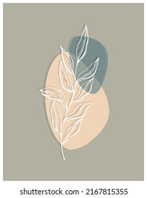 Boho style abstract background minimalism, doodle, decor.