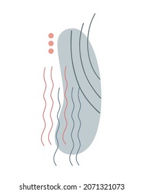 Boho style abstract shapes, simple hand drawn art objects vector illustration in trendy pastel colors, minimalist collection 