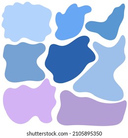 Formas abstractas de estilo boho, objetos de arte simples a mano ilustraciones vectoriales en colores pastel a la moda, colección minimalista perfecta para hacer tarjetas, carteles, afiches modernos, textiles, papelería