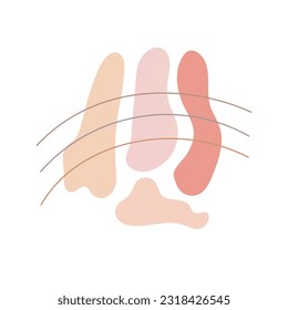 Formas abstractas de estilo boho, objetos de arte simples a mano ilustraciones vectoriales en colores pastel de moda, colección minimalista perfecta para hacer tarjetas, pancartas, afiches modernos, textiles, arte mural