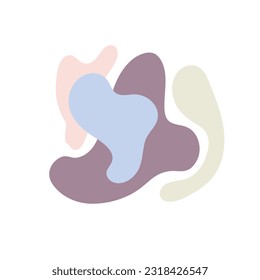 Boho style abstract shapes, simple hand drawn art objects vector illustration in trendy pastel colors, minimalist collection perfect for making cards, banners, modern posters, textile, wall art