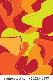 Abstracción de estilo boho en tonos naranja y rojo
