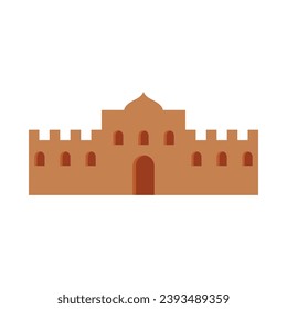 Boho style architecture flat illustration