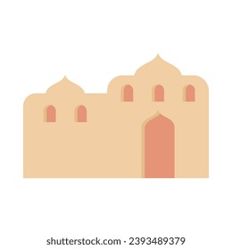 Boho style architecture flat illustration