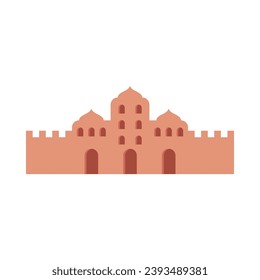 Boho style architecture flat illustration