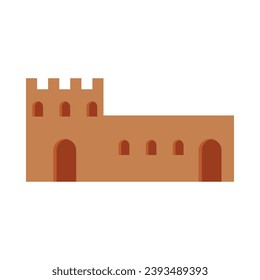 Boho style architecture flat illustration