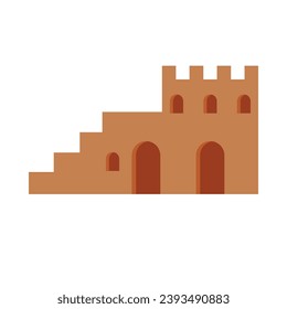 Boho style architecture flat illustration