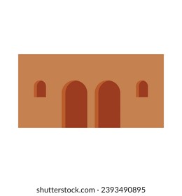 Boho style architecture flat illustration