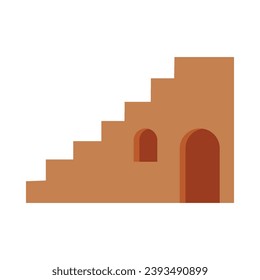 Boho style architecture flat illustration