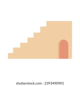 Boho style architecture flat illustration