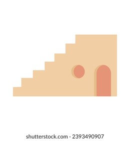 Boho style architecture flat illustration