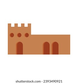 Boho style architecture flat illustration