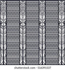 Boho style black and white background design