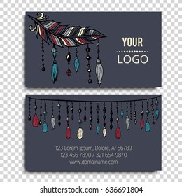 Boho style business card template