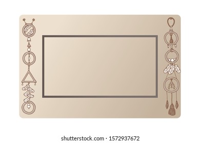 Boho style business cards. Vector illustration. Empty template.