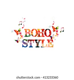 Boho style. Calligraphy phrase with butterflies