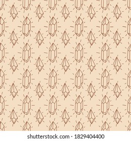 Patrón de cristales al estilo boho. Diseño de impresión vectorial impecable.