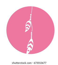Boho style decorative feather