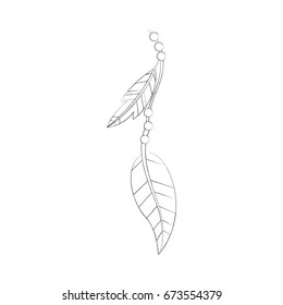 Boho style decorative feather