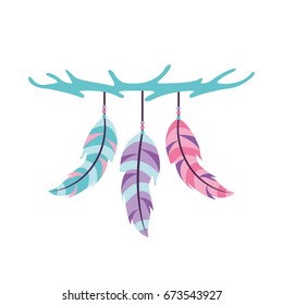 Boho style decorative feathers