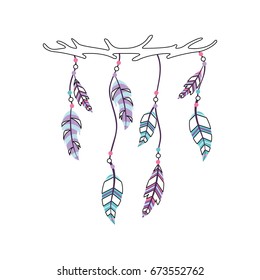 Boho style decorative feathers