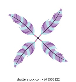 Boho style decorative feathers