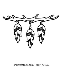 Boho style decorative feathers