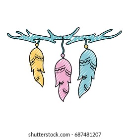 Boho style decorative feathers