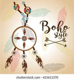 Boho Style design in color backdrop