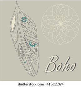 Boho Style design in color backdrop