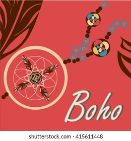 Boho Style design in color backdrop