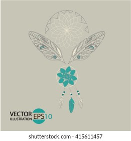 Boho Style design in color backdrop