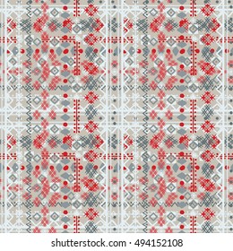 Boho style. Ethnic plaid seamless pattern