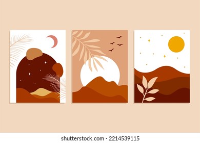 Boho Style Flat Design Collection Wall Art