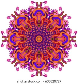 Boho style flower mandala. Islam, Arabic, Indian, Turkish, Pakistan, Chinese.  Oriental, vector illustration.Set of ornamental patterns for background and texture