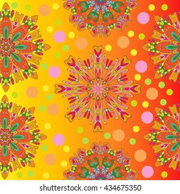 Boho style flower mandala. Oriental pattern, vector illustration. Islam, Arabic, Indian, Turkish, Pakistan, Chinese. Set of ornamental patterns for background and texture.