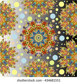Boho style flower mandala. Oriental pattern, vector illustration. Islam, Arabic, Indian, Turkish, Pakistan, Chinese. Set of ornamental patterns for background and texture.