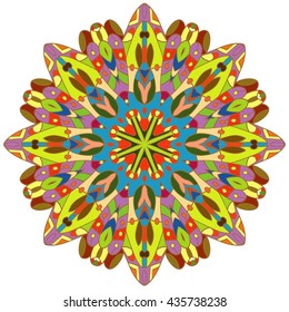 Boho style flower mandala. Oriental pattern, vector illustration. Islam, Arabic, Indian, Turkish, Pakistan, Chinese.Perfect for printing on fabric or paper.  Islam, Arabic, Indian, ottoman motifs. 