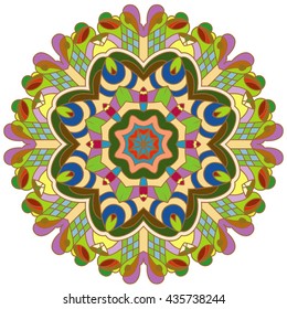 Boho style flower mandala. Oriental pattern, vector illustration. Islam, Arabic, Indian, Turkish, Pakistan, Chinese.Perfect for printing on fabric or paper.  Islam, Arabic, Indian, ottoman motifs. 