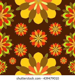 Boho style flower mandala. Oriental pattern, vector illustration. Islam, Arabic, Indian, Turkish, Pakistan, Chinese. Set of ornamental patterns for background and texture.