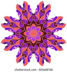 Boho style flower mandala. Oriental pattern, vector illustration. Islam, Arabic, Indian, Turkish, Pakistan, Chinese. Set of ornamental patterns for background and texture.