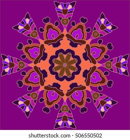 Boho style flower mandala. Oriental pattern, vector illustration. Islam, Arabic, Indian, Turkish, Pakistan, Chinese. Set of ornamental patterns for background and texture.
