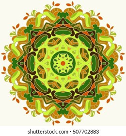 Boho style flower mandala. Oriental pattern, vector illustration. Islam, Arabic, Indian, Turkish, Pakistan, Chinese. Set of ornamental patterns for background and texture.