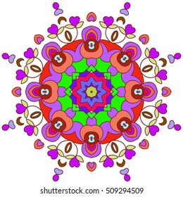Boho style flower mandala. Oriental pattern, vector illustration. Islam, Arabic, Indian, Turkish, Pakistan, Chinese. Set of ornamental patterns for background and texture.