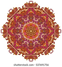 Boho style flower mandala. Oriental pattern, vector illustration. Islam, Arabic, Indian, Turkish, Pakistan, Chinese. Set of ornamental patterns for background and texture.