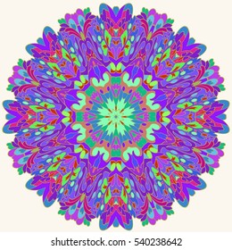 Boho style flower mandala. Oriental pattern, vector illustration. Islam, Arabic, Indian, Turkish, Pakistan, Chinese. Set of ornamental patterns for background and texture.