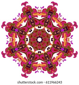 Boho style flower mandala. Oriental ,vector illustration.Set of ornamental patterns for background and texture.Islam, Arabic, Indian, Turkish, Pakistan, Chinese. 