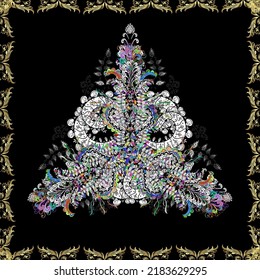 Boho style flower seamless pattern. Tiled mandala design, best for print fabric or papper and more. vector Mandala. pleasant colors.