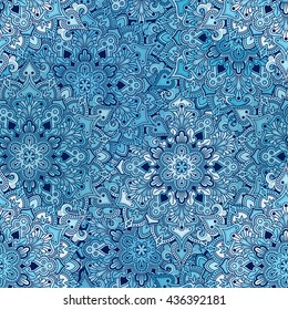 Boho style flower seamless pattern. Tiled mandala design, best for print fabric or papper and more.