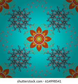 Boho style flower seamless pattern. Background. Tiled mandala design, best for print fabric or papper and more. Vector Mandala.